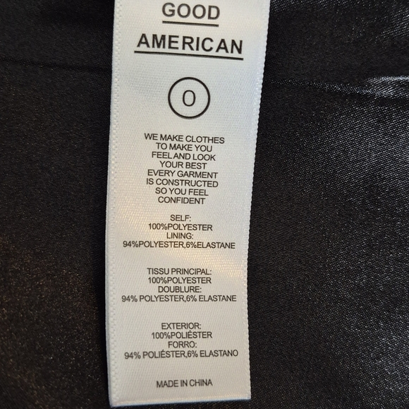 Good American Black Button-Front Trench Style Belted Blazer - Size 0/XS - Picture 14 of 16